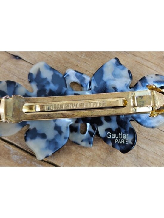 VTG Gautier Paris Crystal Rhinestone Hair Clip Womens Barrette Made in France main image 5